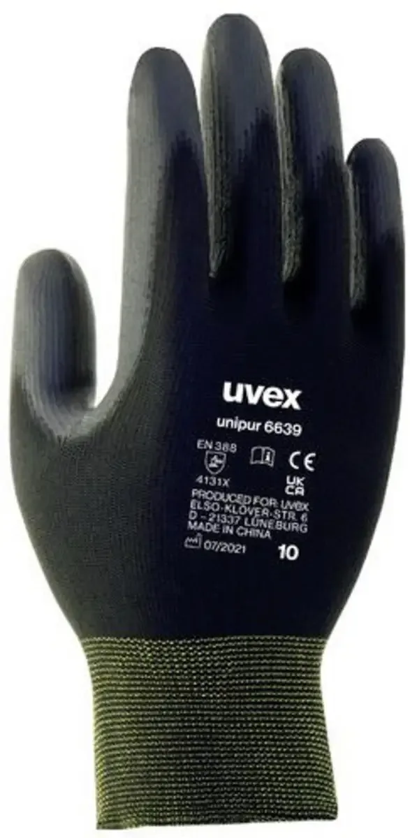 unilite / unipur 6024809 Montagehandschoen Polyamide, Polyurethaan Maat (handschoen): 9 EN 388 1 paar van Uvex, Grijs – productafbeelding