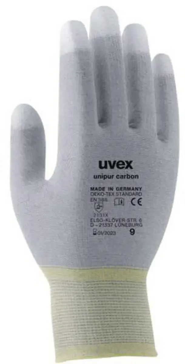 unipur carbon 6055607 Werkhandschoen Maat (handschoen): 7 EN 388, EN 511 PSA-cat. II 1 paar van Uvex, Grijs, Zwart, Wit – productafbeelding