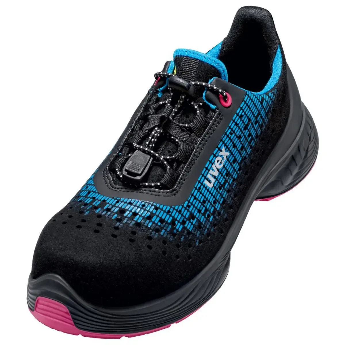 uvex 1 G2 6826741 Lage veiligheidsschoenen S1 Schoenmaat (EU): 41 Zwart, Blauw, Pink 1 paar von Uvex, Schwarz, Blau, Rosa – Produktbild