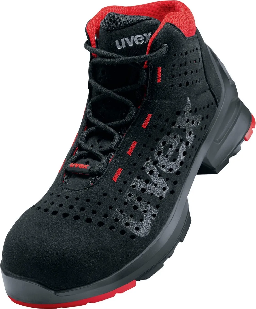 Uvex 1 laars S1 85478 zwart, rood (85478) van Uvex, Zwart – productafbeelding