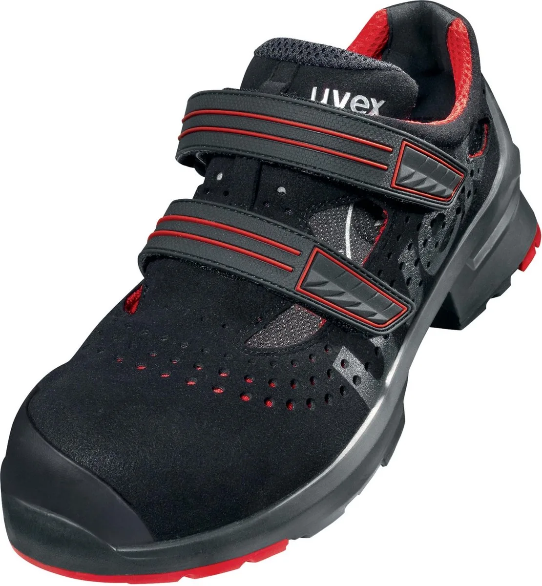 Uvex 1 paar sandalen S1P 85362 zwart, rood (85362) fra Uvex, Sort – produktbillede