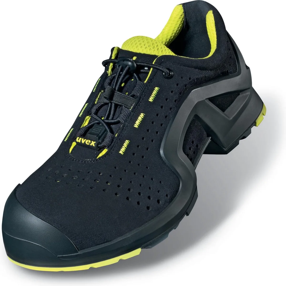 Uvex 1 Support Halbschoenen S1P 85142 Zwart, Geel (85142) van Uvex, Zwart – productafbeelding