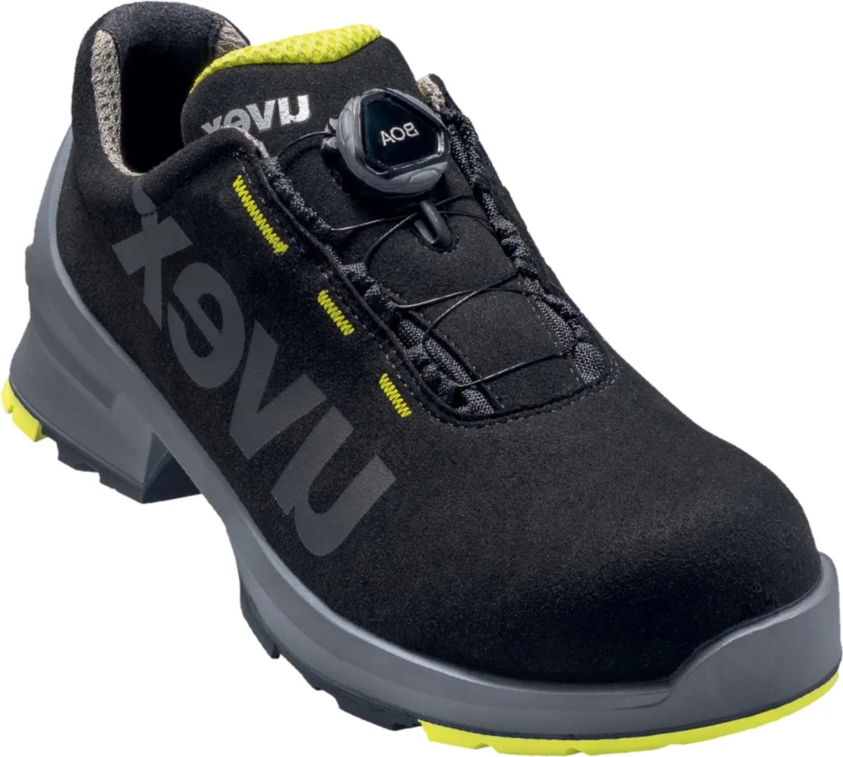 Uvex 1 Veiligheidsschoen S2 BOA 25424 - Zwart/Limoen von Uvex, Schwarz, Limoen, 46 – Produktbild