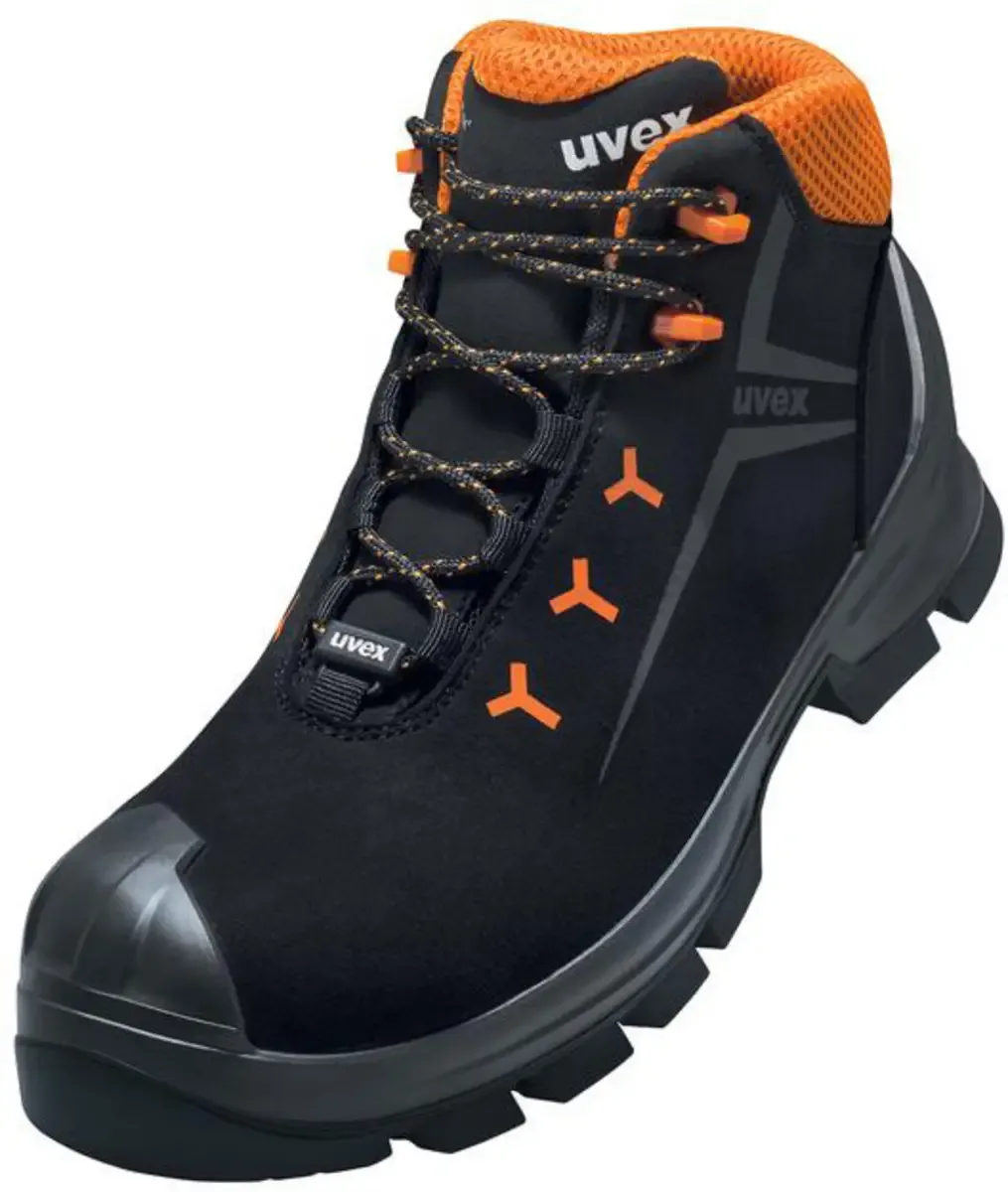 uvex 2 GTX MACSOLE® 6525242 antistatique (ESD) Chaussures montantes de sécurité S3 Pointure (EU): 42 noir, orange 1 paire(s) de Uvex, Noir, Orange – image du produit