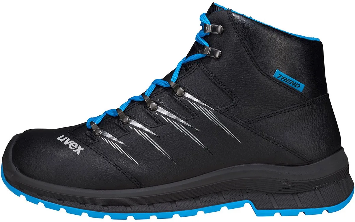 Uvex 2 Trend werklschoen hoog S3 69352 - Zwart/Blauw van Uvex, Zwart, Blauw, 42 – productafbeelding