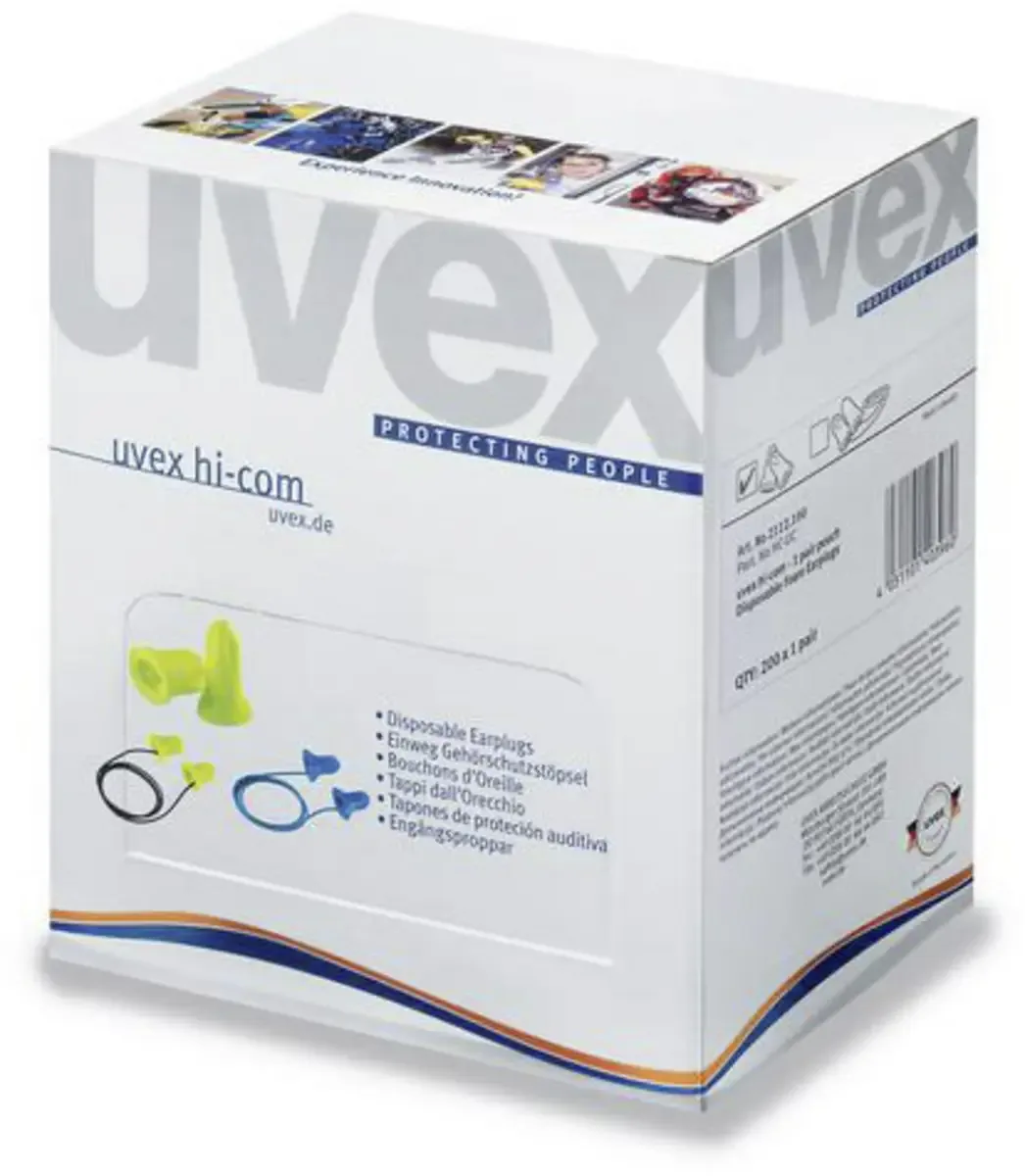 uvex 2112095 hi-com Mini Oordoppen 24 dB Eenmalig gebruik 100 paar van Uvex, Lime – productafbeelding