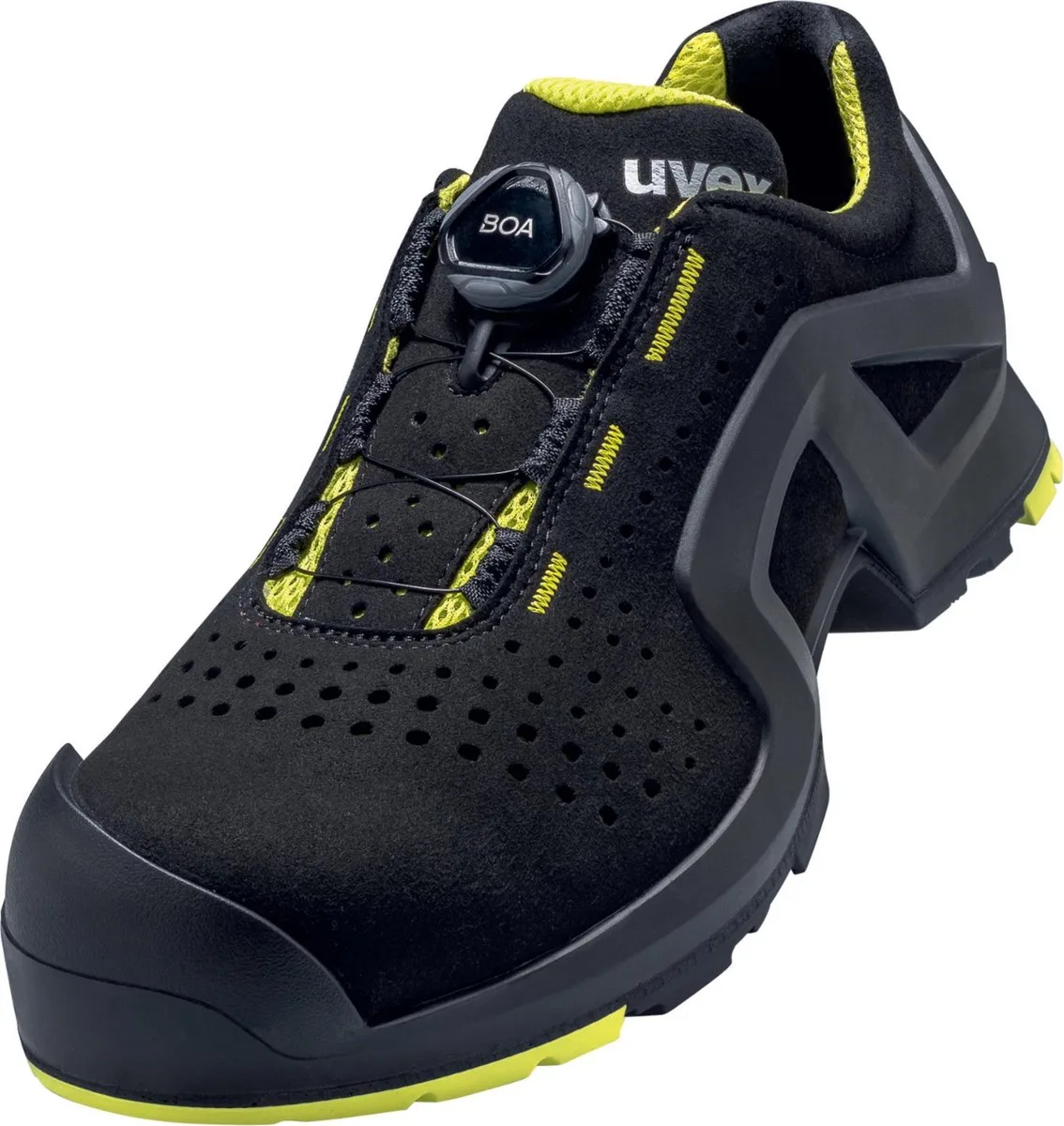 uvex 6568 6568245 Chaussures basses de sécurité S1P Pointure (EU): 45 noir/jaune 1 paire(s) de Uvex, Noir, Jaune – image du produit