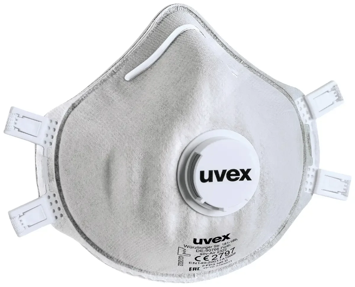 uvex silv-Air class.2322 8762322 Feinstaubmaske mit Ventil FFP3 15 St. EN 149:2001 + A1:2009 DIN 149:2001 + A1:2009 von Uvex – Produktbild