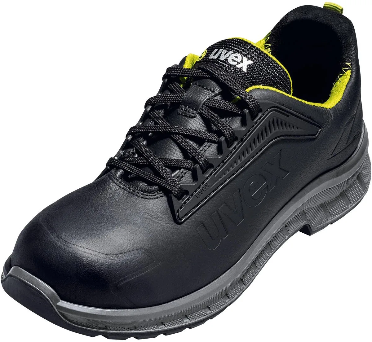 Veiligheidsit-schoen 2 Trend S3s 69311 Halbschoen .Lime PU 6931 fra Uvex, Sort, Gul – produktbillede