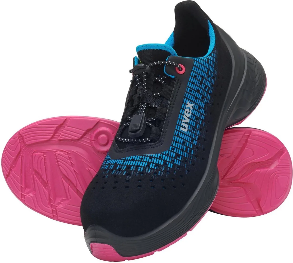 Veiligheidsit-schoen Halbschoen 6826 Geperforeerd Zwart/Blauw Pu de Uvex, Noir – image du produit