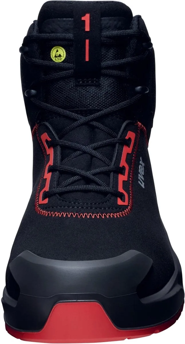 Veiligheidsit-schoenen/laarzen 1 X-Craft Veiligheidsit-laarzen S3L SR 6804 fra Uvex, Sort, Rød – produktbillede