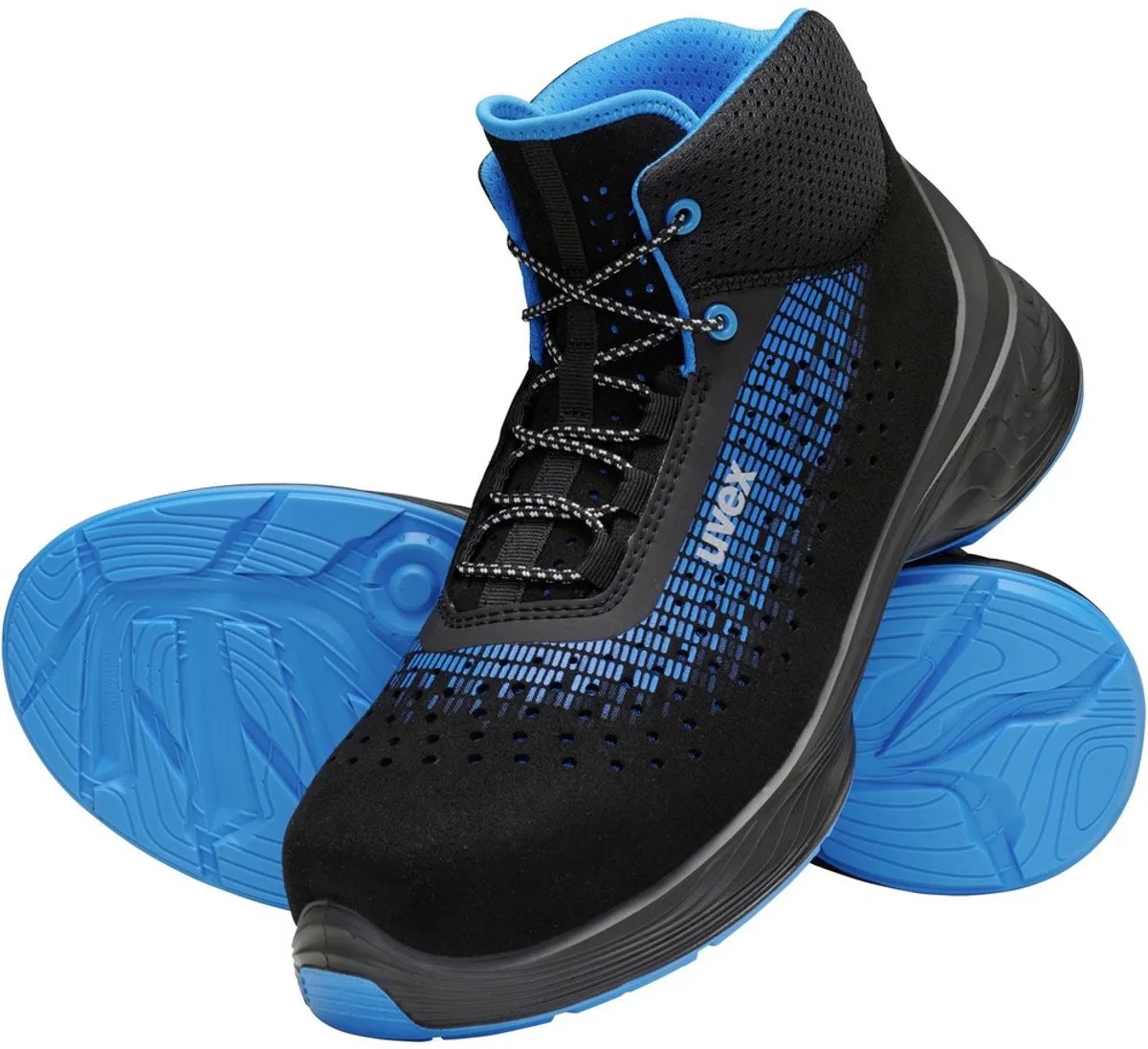 Veiligheidsit-schoenen Laarzen 6831 Gel. Zwart/Blauw Pu de Uvex, Bleu – image du produit