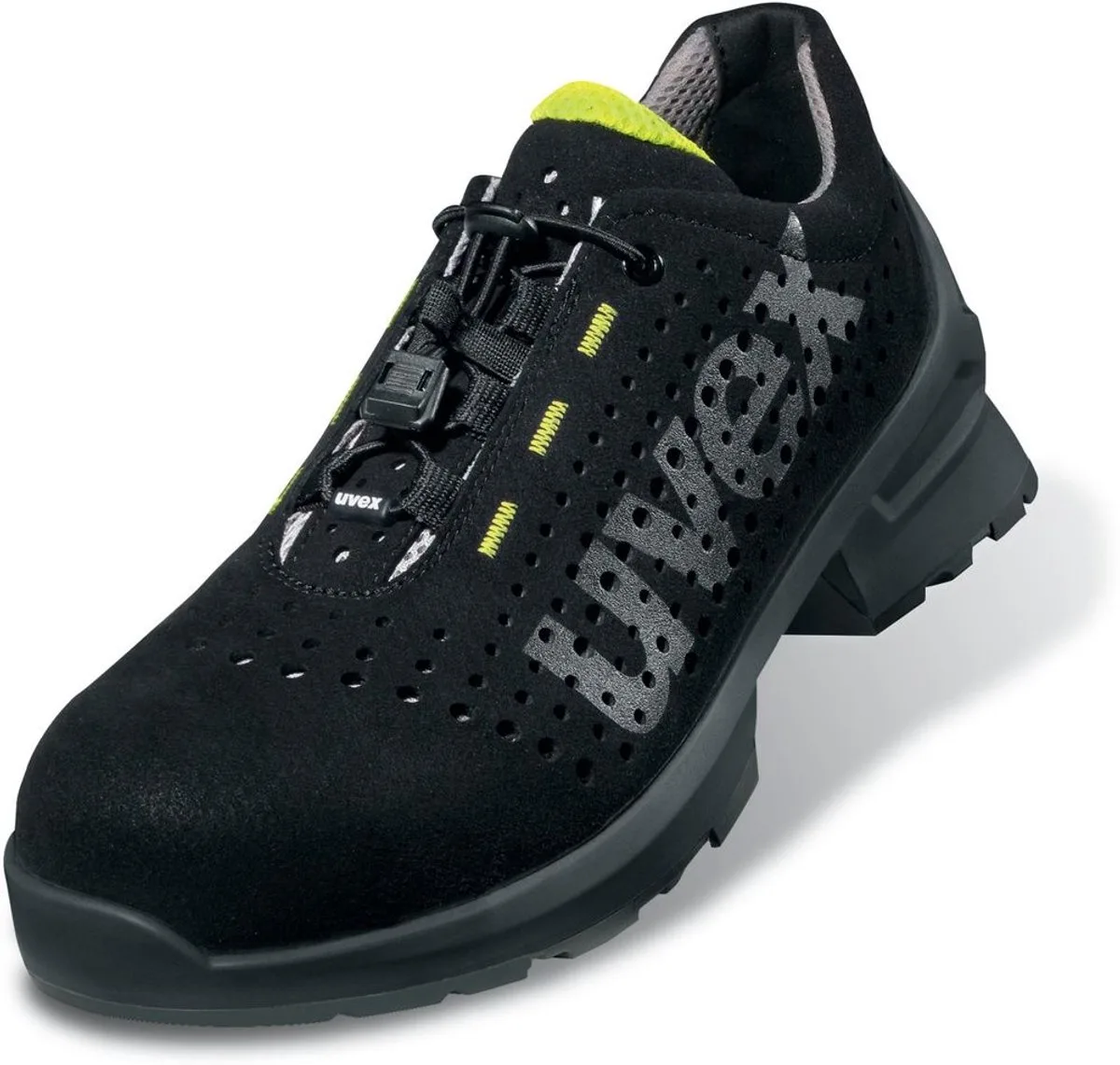 Veiligheidsits-/Halb-schoenen 1 S1 SRC 6561 van Uvex, Zwart, Geel – productafbeelding