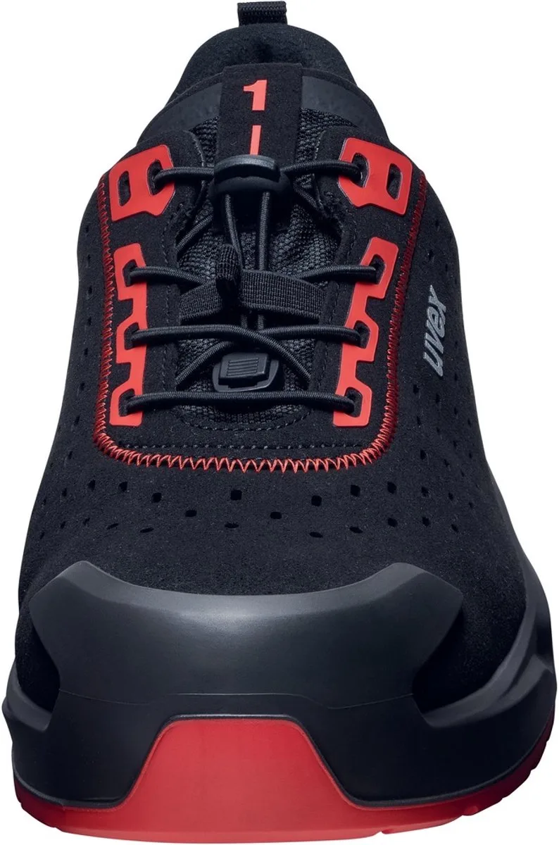 Veiligheidsits-/Halb-schoenen 1 X-Craft S1 Pl SR 6802 van Uvex, Zwart, Rood – productafbeelding