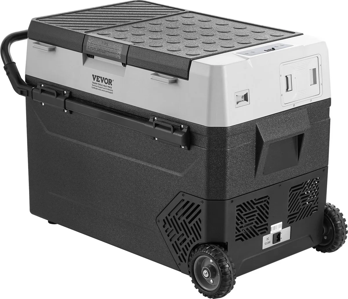 Draagbare Autokoelkast Met Vriesvak Compressor 60l Auto Met Enkele Zone de Vevor, Gris – image du produit