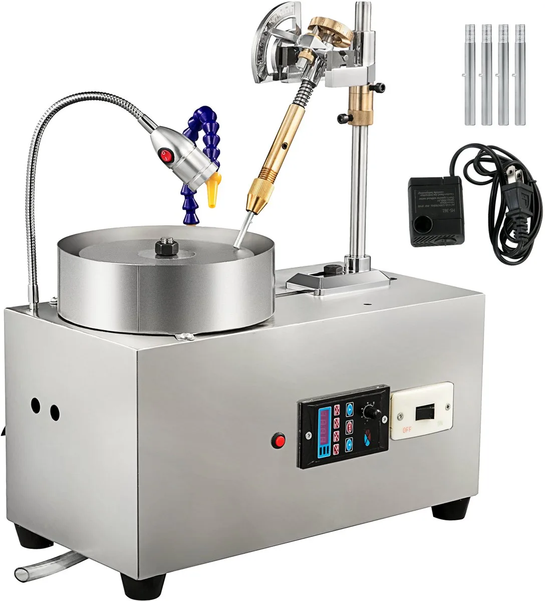 Gem Faceting Machine Lapidaire Sieraden Polijstmachine voor Gem Snelheid 2800 Rpm, 180w Gem Facetten Machine, Gem Snijmachine met Mechanische Handvat, Rock Slijpen Polijstmachine voor Gem Jade van Vevor – productafbeelding