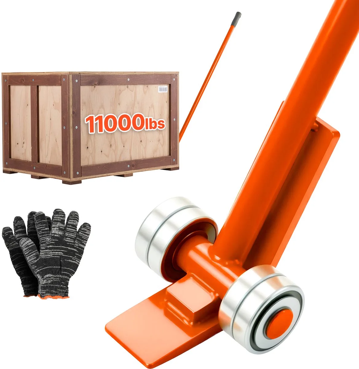Hefkrik met een Draagvermogen van 4990 Kg, Meubelheffer met een Lengte van 1803,4 mm, Inclusief Handschoenen, Transporthulpmiddel met Stalen Velgen voor Zware Meubels, Objecten en Betonblokken, Ideaal voor Verhuizingen en Zwaar Transport de Vevor – image du produit