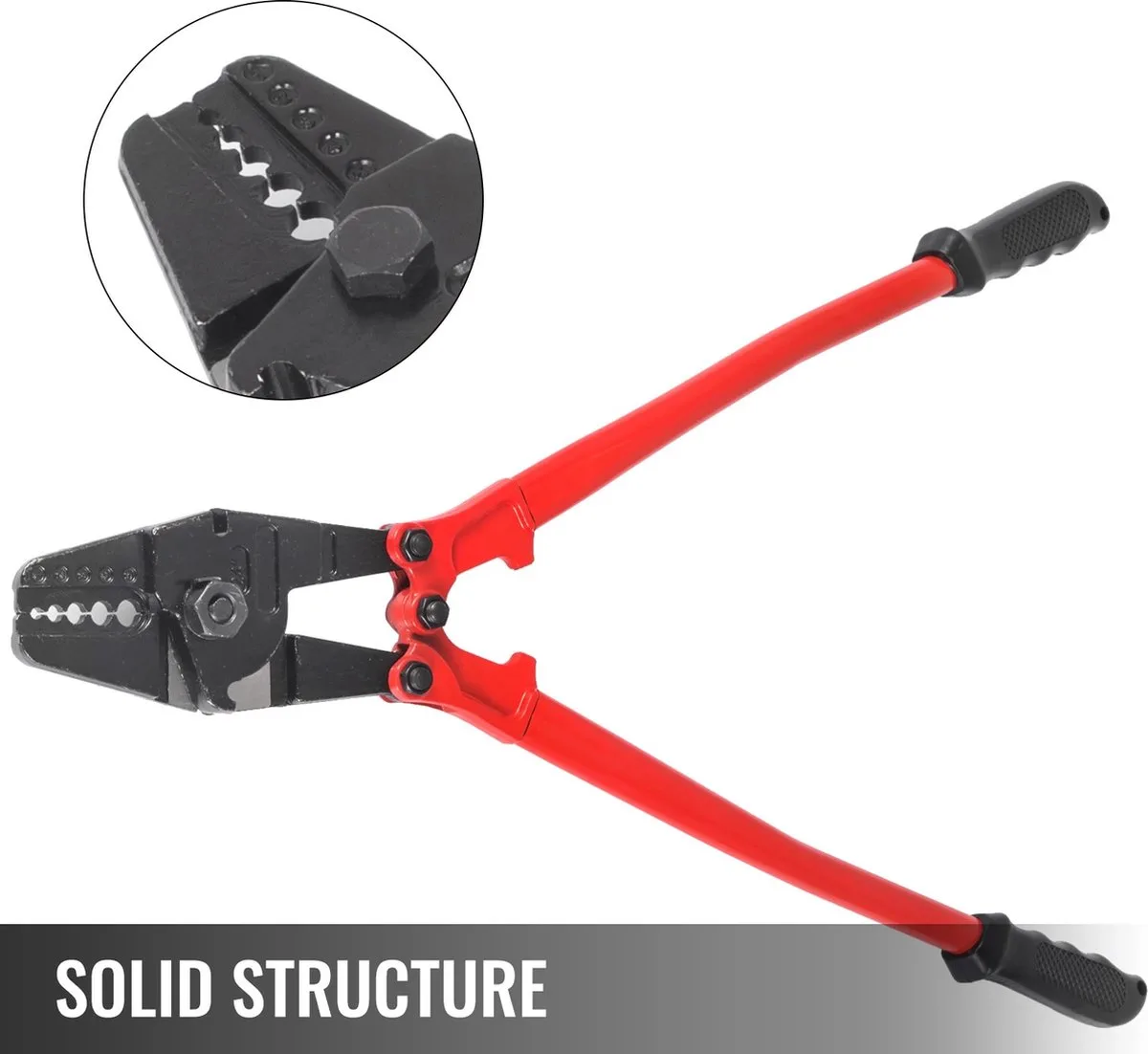 Kabel Tang - Krimptang - Geïsoleerde Handvaten van Vevor, Rood – productafbeelding
