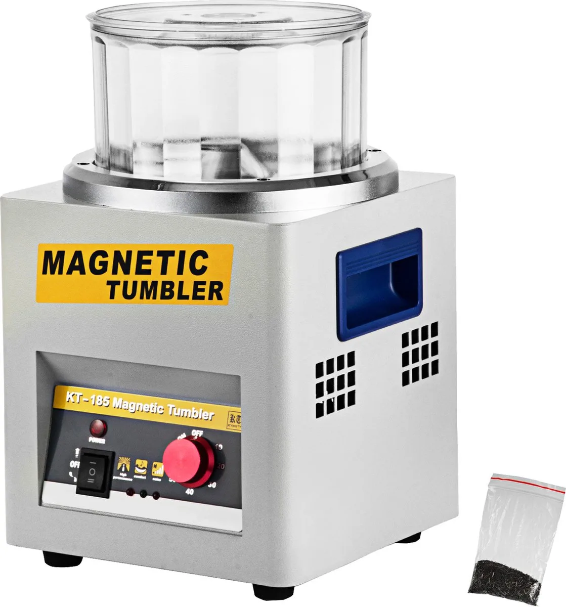 KT185 Magnetische Trommel 180mm Juwelen Polijstmachine Super Afwerking Machine 220V by Vevor – product image