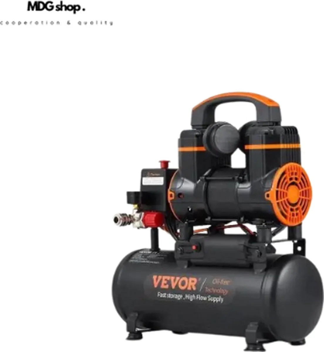 Luchtcompressor bandenpomp - Lucht compressor - Luchtcompressor electrisch - 24L 1450W de Vevor, Noir – image du produit