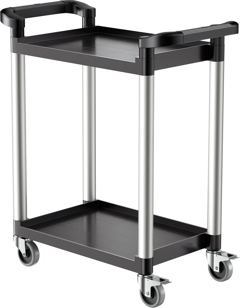 Multifunctionele Trolley 136kg 2-Laags Servicewagen Gereedschapswagen 800x410x945mm de Vevor, Noir – image du produit