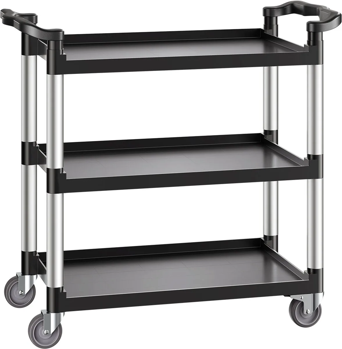 Multifunctionele Trolley 3-Tier Service Trolley Gereedschapswagen Rolwagen 106x49x98cm de Vevor, Noir – image du produit