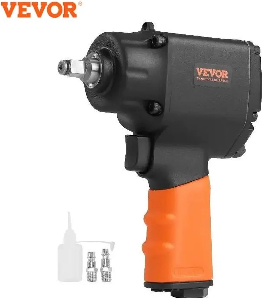 Pneumatisch - Slagmoersleutel - Air Impact Slagmoersleutel - 3/8 Inch Vierkante Aandrijving - 690Ft LBS - Oranje/Grijs van Vevor – productafbeelding