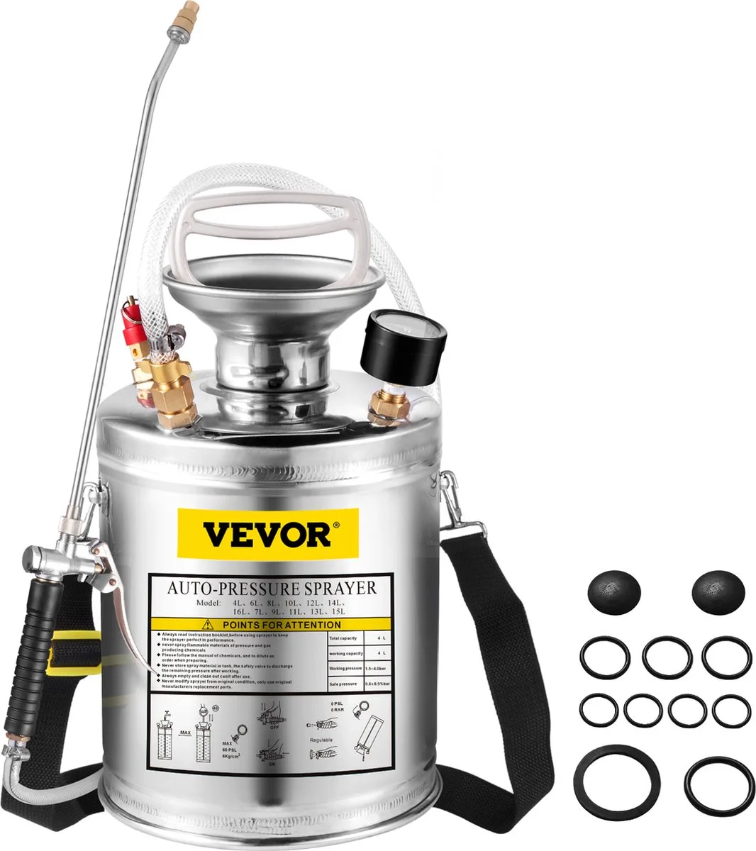 Sprayer Tuinsproeier Roestvrijstalen Sproeier Beton Toepassingen Ventilatorpunt Messing Verlengstuk von Vevor – Produktbild