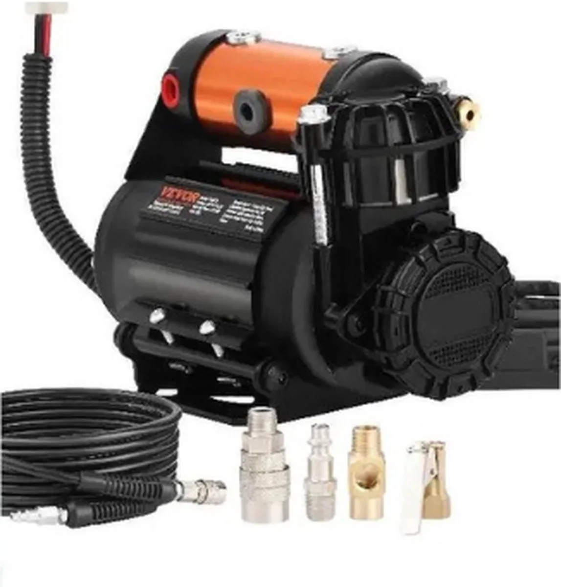 Stille Luchtcompressor - Luchtcompressor - Luchtblazer - 8 Bar - 70DB - 150psi de Vevor, Noir – image du produit