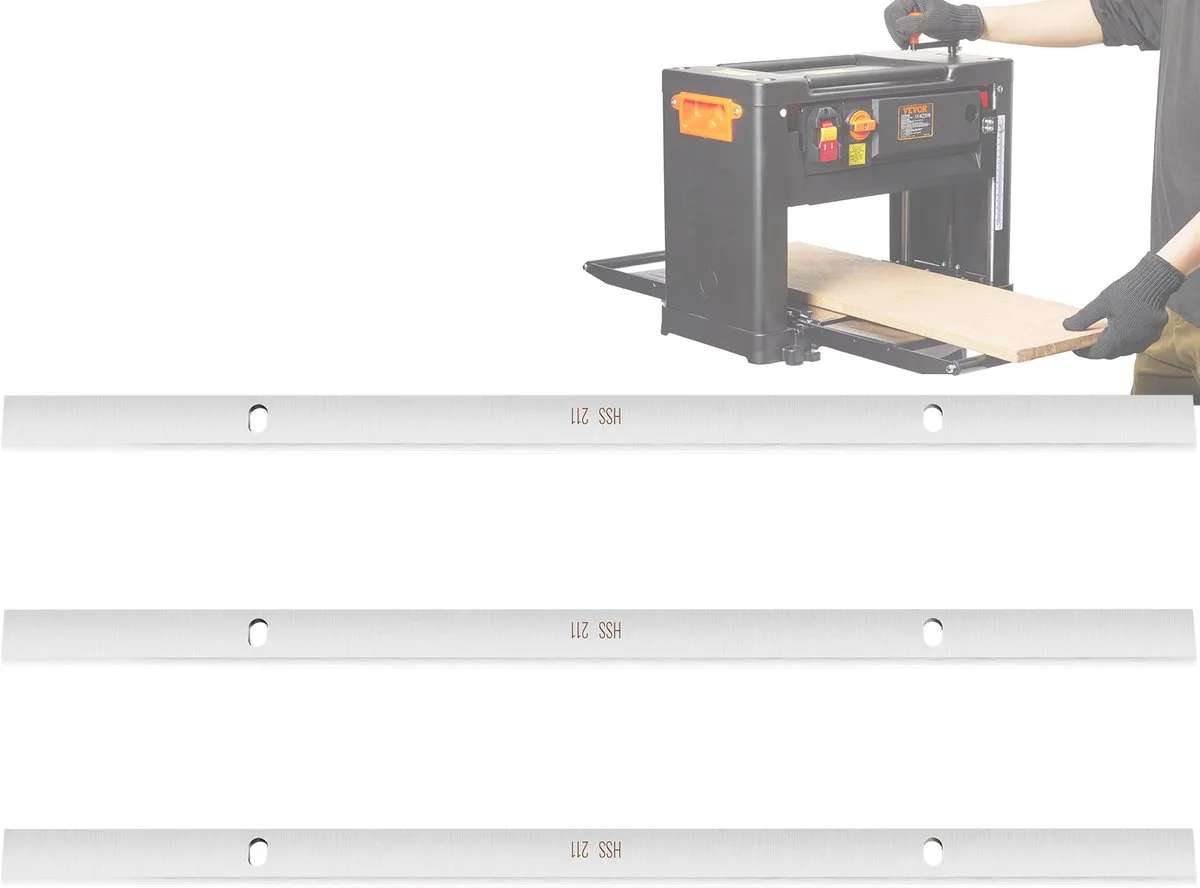 Vervangend Schaafmes HSS Schaafmachine 33,1 x 1,65 x 0,2 cm Stroken Schaafmes Geschikt voor ca. 32 & 33 cm Schaafdikte Schaafmachine Schaafmes 40° Hellingshoek voor het Schaven van Hout, Bamboe, Voering Nylon etc. de Vevor – image du produit