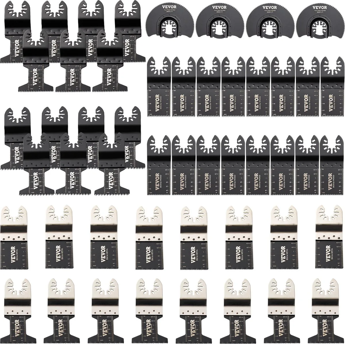 VEVOR 50x Zaagbladen Oscillerende Fijne Zaagbladen Multitool Segmentzaagblad de Vevor – image du produit