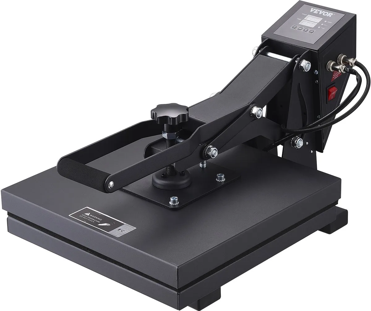 Warmtepersmachine 15x15 Inch Sublimatie Printer Transfer DIY T-shirt van Vevor, Zwart – productafbeelding