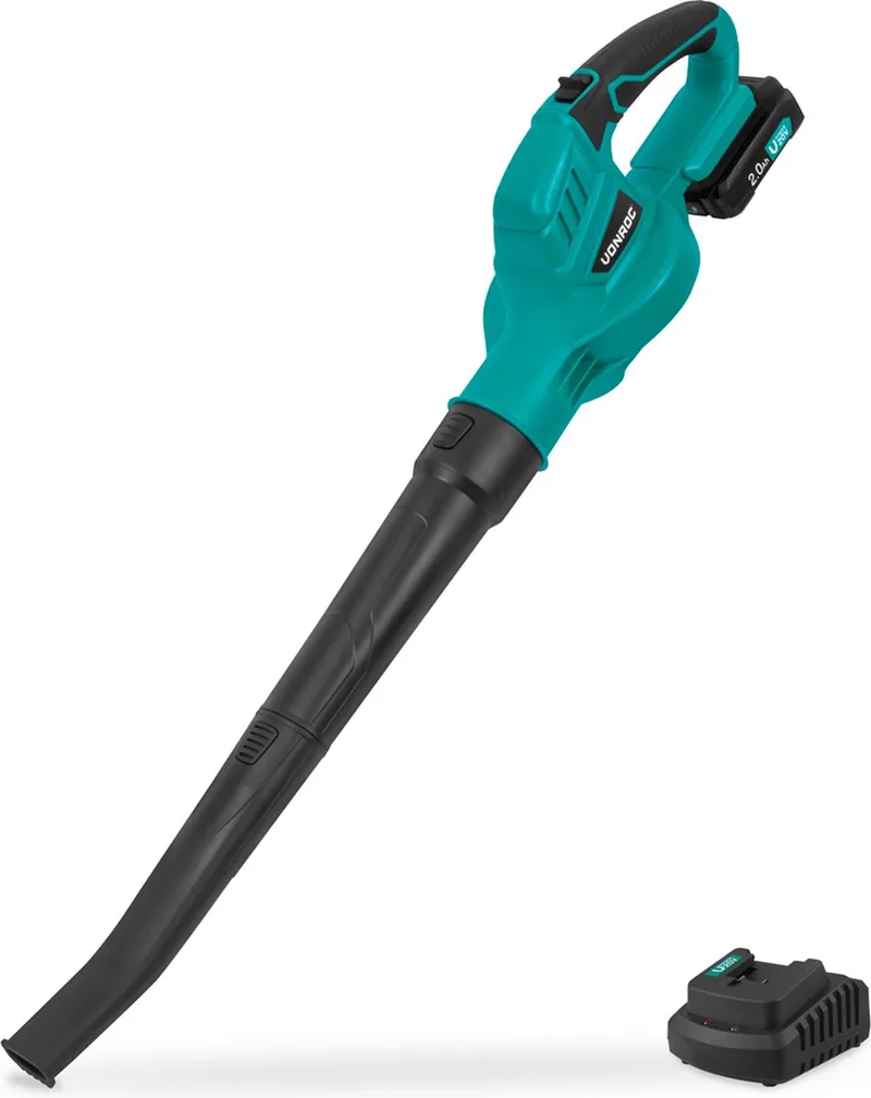 Accu Bladblazer 20V – Luchtsnelheid 180 km/u – Luchtvolume 5m3/min - Incl. 2.0Ah accu en snellader van VONROC – productafbeelding
