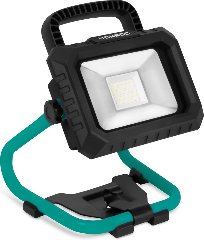 Accu Bouwlamp 20V - LED - 20W – 2 standen: 900/1800 lumen – kantelbaar – brede stralingshoek - Zonder accu & lader von VONROC, Grün – Produktbild