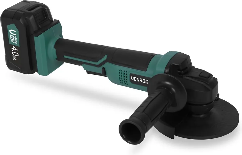 Accu Haakse Slijper - VPower 20V – Ø125mm – met zijhandgreep & toolbag - Incl. 4.0Ah Accu en snellader von VONROC – Produktbild