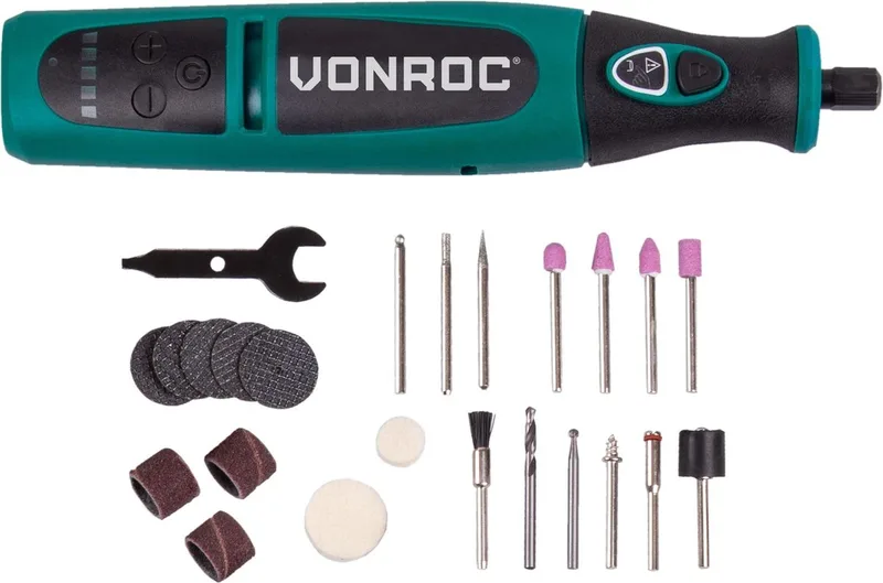 Accu Multitool – Roterend – 8V – Incl. 24 accessoires, oplader & opbergtas by VONROC – product image