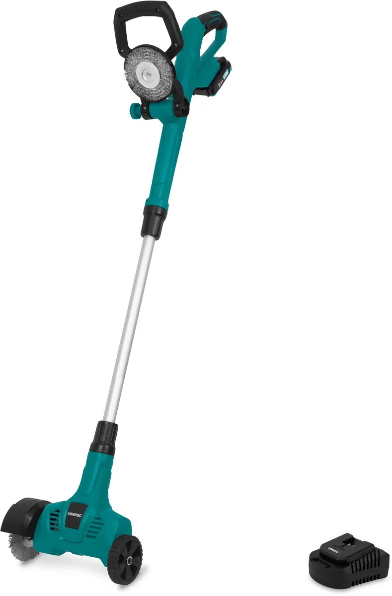Accu Onkruidborstel 20V – telescopisch handvat - staal- en nylonborstel - Incl. 2.0Ah accu en snellader von VONROC – Produktbild