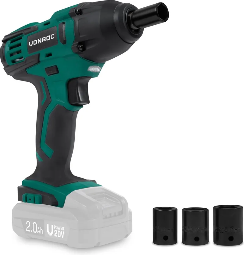 Accu slagmoersleutel 20V – 150Nm – Incl. 4 moerdoppen – Zonder accu & lader fra VONROC – produktbillede