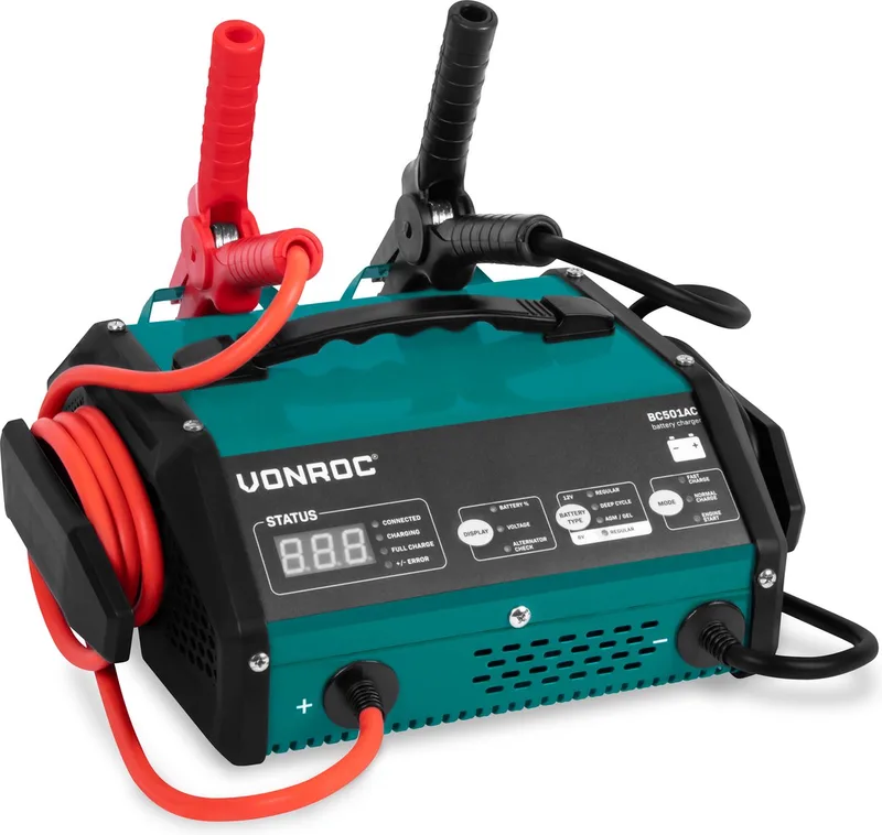 Acculader met jump starter – Max. 15A – Voor loodzuuraccu’s van 6V of 12V de VONROC – image du produit