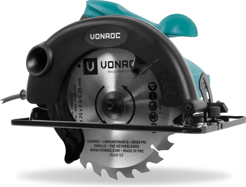 Cirkelzaag 1200W – 185mm – Incl. parallelgeleider en 24-tands zaagblad voor hout de VONROC – image du produit