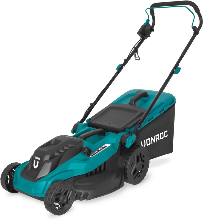 Grasmaaier - 1600W – 38 cm maaibreedte - Vijf instelbare maaihoogtes: 25/40/50/60/70 mm - Incl. 42L Opvangbak de VONROC – image du produit