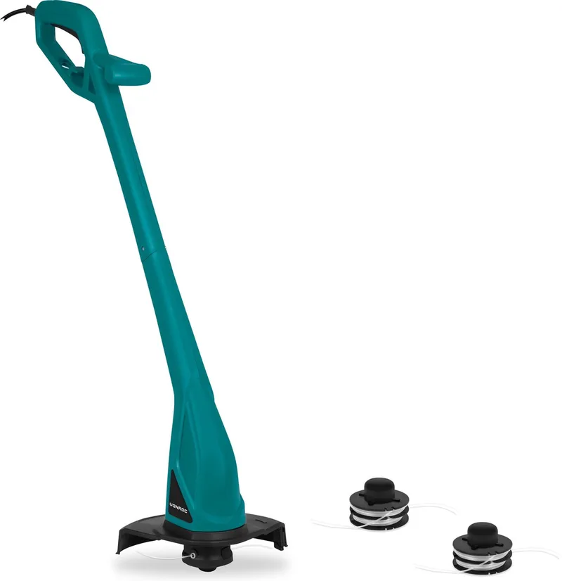 Grastrimmer 300W – Ø230mm maaidiameter – complete set met 2 extra draadspoelen van 4 meter- Tap and Go systeem by VONROC – product image