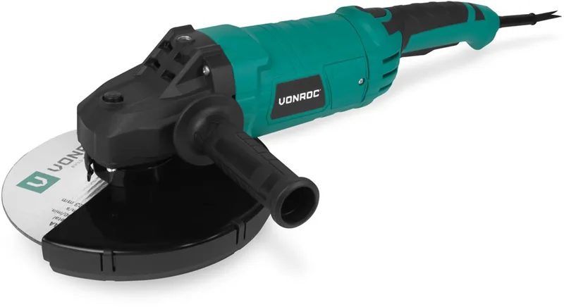 Haakse slijper 2350W – Ø230mm – 5800 tpm – Inc. zijhandgreep voor links- en rechtshandig gebruik – 3 meter rubberen kabel - excl. Slijpschijf von VONROC – Produktbild
