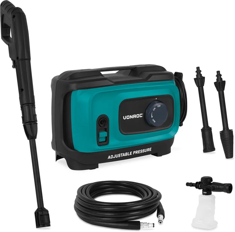 Hogedrukreiniger V18C – 1800W – 140 bar – drukregelaar - Incl. 8m slang en accessoires de VONROC – image du produit