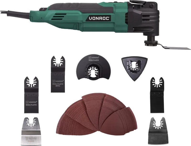 Oscillerende Multitool – 300W – snelwisselsysteem, variabele snelheid – Incl. 61 accessoires von VONROC – Produktbild