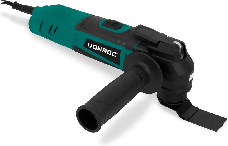 Oscillerende multitool 350W – Variabel toerental 12.000 – 22.000 p/min. – Incl. Schuurplaat, zaagblad, schraapmes en stofzuigeradapter von VONROC – Produktbild
