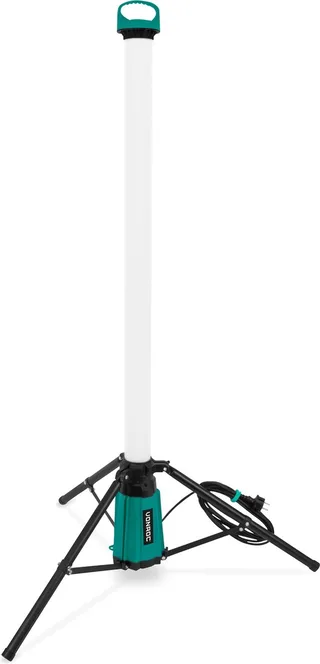 PRO Bouwlamp 360° - LED - 76W - met driepoot/statief - Zeer krachtig: 11.500 lumen - hoogte: 151 cm - 5 meter kabel van VONROC, Groen – productafbeelding 1 van 4