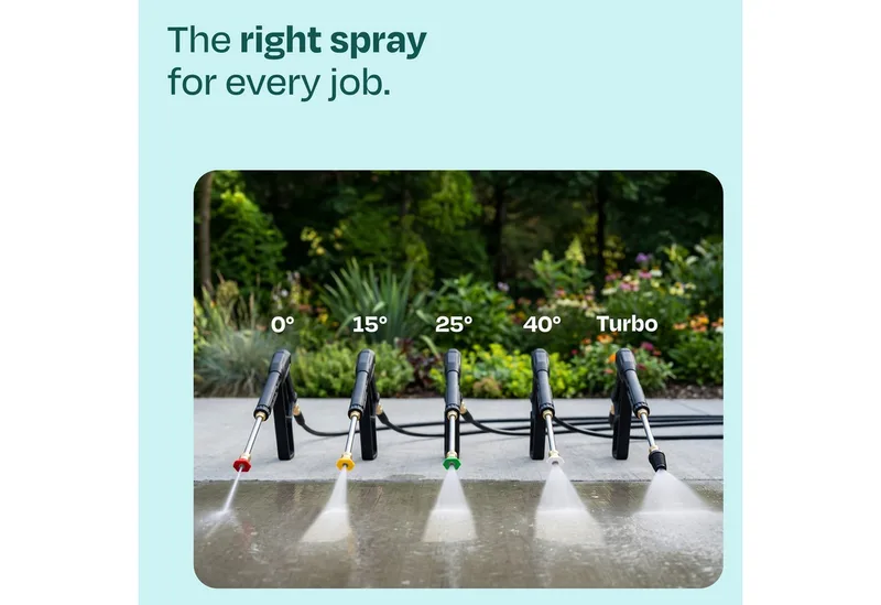 PRO Hogedrukreiniger V25-3 - 2500W – 180 bar - 468 l/h – inductiemotor – 15m premium slang - Incl. terrasreiniger, schuimsproeier en 5 nozzles van VONROC – productafbeelding 4 van 5