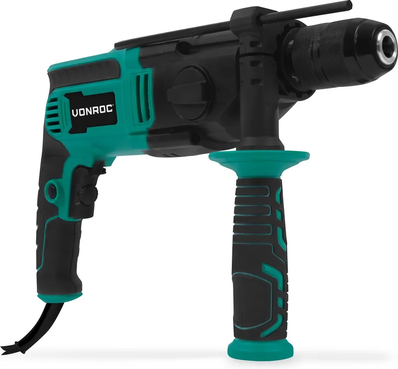 PRO Klopboormachine 1100W - Ø13mm - 2 versnellingen – metalen snelspanboorkop – 3m rubberen kabel - Incl. diepte aanslag en extra handgreep van VONROC – productafbeelding