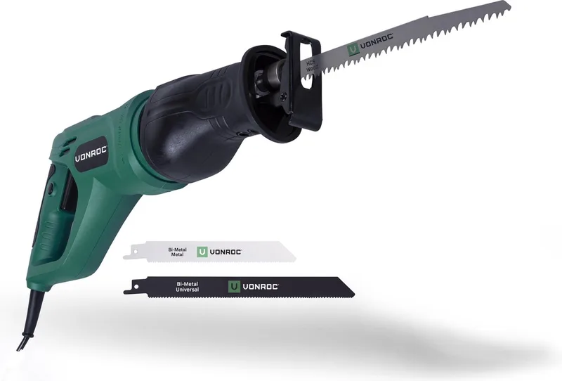 Reciprozaag – 900W – Draaibaar handvat – Incl. 3 zaagbladen voor hout & metaal von VONROC – Produktbild
